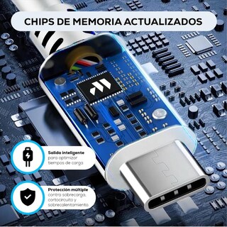 Foto 3 | Foto 3 | Cable Usb Tipo A A C Mubitech Blanco Y Negro Carga Rápida Compatible Tipo C