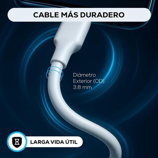 Foto 6 | Foto 6 | Cable Usb Tipo A A C Mubitech Blanco Y Negro Carga Rápida Compatible Tipo C