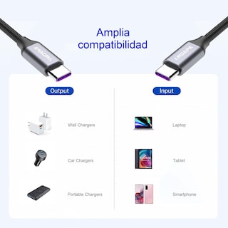 Foto 3 | Foto 3 | Cable Usb C A C Andapa Blanco 60w Pd Carga Rápida 1m Compatible Con Iphone 15 Macbook Pro/air Ipad P