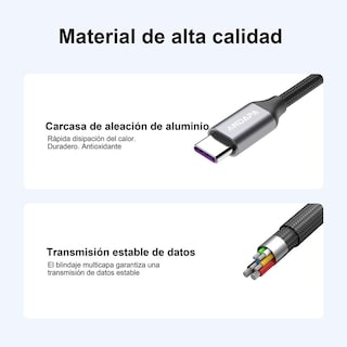 Foto 6 | Foto 6 | Cable Usb C A C Andapa Blanco 60w Pd Carga Rápida 1m Compatible Con Iphone 15 Macbook Pro/air Ipad P