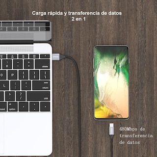 Foto 4 | Foto 4 | Cable Usb C Andapa Negro Carga Rápida Compatible Con Galaxy Xiaomi Gopro Oneplus Huawei Y Lg