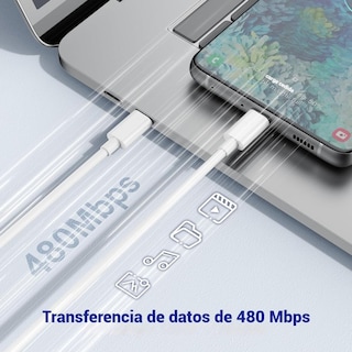 Foto 6 | Foto 6 | Cable Usb C Yoele Blanco Carga Rápida Trenzado 1m 60w Para Iphone Galaxy Y Más