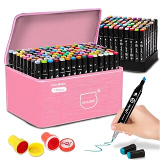 Foto 1 | Foto 1 | Plumones Doble Punta Miaoke Rosa 120 Colores Acuarelables Para Caligrafía Y Diseño De Letras