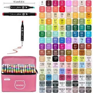 Foto 7 | Foto 7 | Plumones Doble Punta Miaoke Rosa 120 Colores Acuarelables Para Caligrafía Y Diseño De Letras