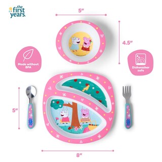 Foto 4 | Foto 4 | Juego De Vajilla The First Years Peppa Pig Rosa Con Plato Dividido Para Niños Pequeños