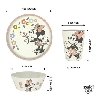 Foto 5 | Foto 5 | Juego De Vajilla Disney Zak Designs Bambú Sostenible Minnie Mouse Para Niños