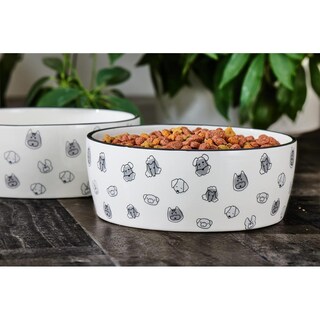 Foto 3 | Foto 3 | Cuenco Para Mascotas Pearhead Gris Blanco De Cerámica Grande