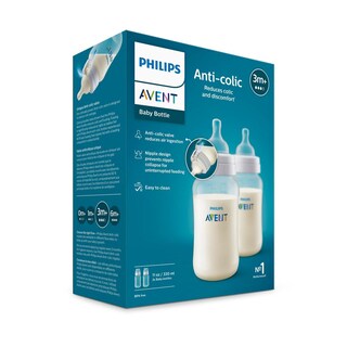 Foto 3 | Foto 3 | Biberones Anticólicos Philips Avent 11 Onzas Con Flujo 3 Pezones 3 Meses Más 2 Unidades