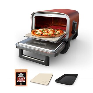 Foto 1 | Foto 1 | Horno De Pizza Exterior Ninja Rojo Terracota 8 En 1 Con Tecnología Woodfire Y Ahumador De Barbacoa