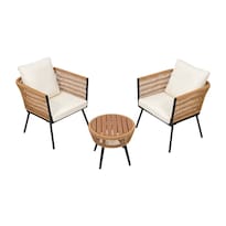Set Jardin Exterior 2 Sillones Con Mesa Diseno Moderno Ratan Jardimex