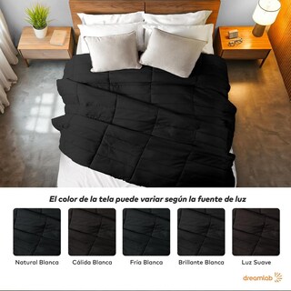 Foto 3 | Foto 3 | Edredón Matrimonial Dreamlab Negro Relleno De Microfibras Recubiertas Con Gel