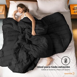 Foto 6 | Foto 6 | Edredón Individual Acolchado Dreamlab Negro Hipoalergénico