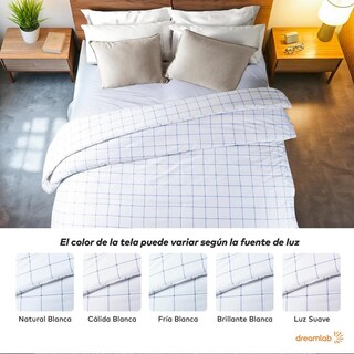 Foto 5 | Foto 5 | Edredón Dreamlab King Size Cuadros Blanco Azul Hipoalergénico