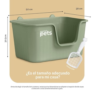 Foto 4 | Foto 4 | Arenero Para Gato Esquimal Verde Con Paredes Altas Y Pala