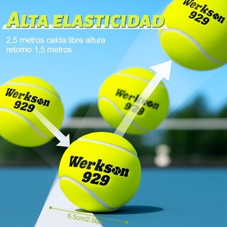 Foto 5 | Foto 5 | Pelotas De Tenis Qmczla Fieltro Resistente Alta Elasticidad Para Juego Interior Y Exterior