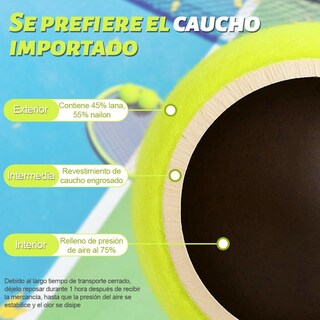 Foto 7 | Foto 7 | Pelotas De Tenis Qmczla Fieltro Resistente Alta Elasticidad Para Juego Interior Y Exterior