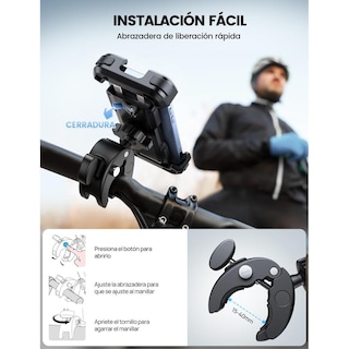 Foto 4 | Foto 4 | Soporte Celular Lamicall Negro Para Motocicleta Y Bicicleta Con Montaje Rápido Mejorado Para Iphone