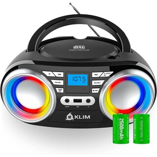 Foto 1 | Foto 1 | Reproductor De Cd Portátil Klim Boombox B3 Negro Con Luces Rgb Y Ecualización Digital