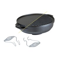 Juego De Cocina De Hierro Fundido Lodge Negro Con Parrilla/plancha Reversible Y Wok
