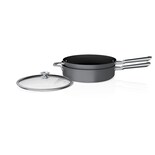 Juego De Utensilios De Cocina Ninja Foodi Gris Anodizado Duro Con Tapa De Vidrio Antiarañazos Antia