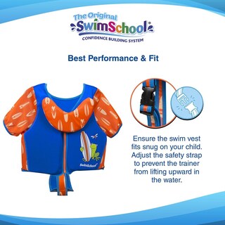 Foto 2 | Foto 2 | Chaleco De Natación Swimschool Azul Naranja Con Mangas De Hombro Y Correa Ajustable