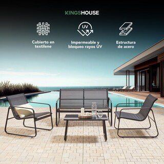 Foto 3 | Foto 3 | Sala Exterior Juego Para Jardín Exterior Silver Textilene