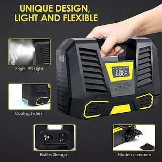 Foto 2 | Foto 2 | Inflador Inalámbrico Inteligente Portátil 12v Con Pantalla Digital Y Luz De Emergencia
