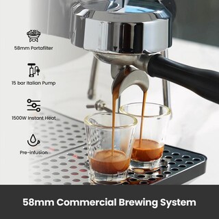 Foto 6 | Foto 6 | Máquina De Café Expreso Profesional Semiautomática Con Espumador Y Tanque Extraíble 64 Onzas 15 Barr