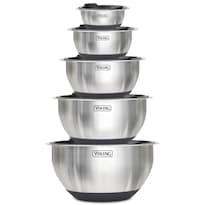 Juego De Cuencos De Acero Inoxidable Viking Negro Con Base Antideslizante Y Tapas Herméticas