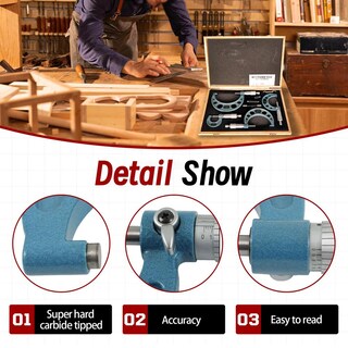 Foto 4 | Foto 4 | Juego De Micrómetros Findmall 0-4 Pulgadas De Precisión Exterior