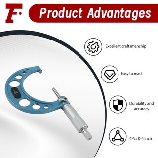 Foto 5 | Foto 5 | Juego De Micrómetros Findmall 0-4 Pulgadas De Precisión Exterior