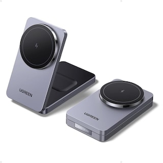 Foto 1 | Foto 1 | Cargador Inalámbrico Ugreen Negro Magflow 15w 2 En 1 Plegable Compatible Con Magsafe Para Iphone Y A