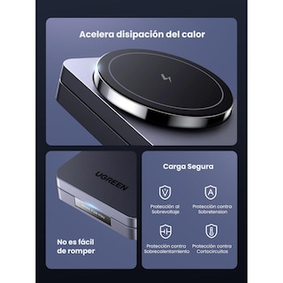 Foto 5 | Foto 5 | Cargador Inalámbrico Ugreen Negro Magflow 15w 2 En 1 Plegable Compatible Con Magsafe Para Iphone Y A