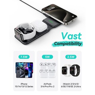 Foto 3 | Foto 3 | Cargador Inalámbrico Iniu Magnético Plegable Rápido Para Iphone Airpods Y Iwatch Series Pro