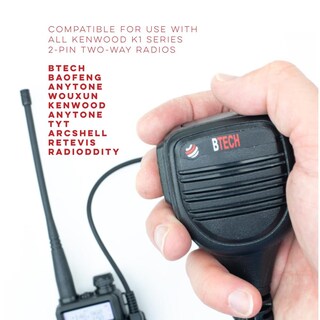 Foto 2 | Foto 2 | Micrófono De Altavoz Btech Qhm22 Platino Para Radio Baofeng Kenwood Ip54 Series