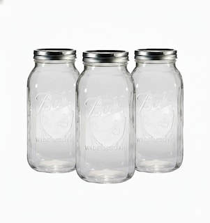 Foto 1 | Foto 1 | Frascos De Vidrio Mason Jars Ball 64 Oz Boca Ancha 3 Piezas