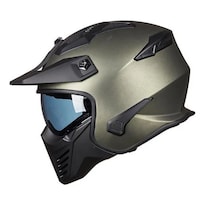 Casco Para Moto Modular Ilm 726x Verde Mate Moteros