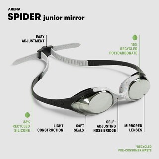 Foto 8 | Foto 8 | Anteojos De Natación Arena Azul Gris Lentes De Espejo Antivaho Para Niñas Y Niños