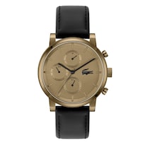 Reloj Lacoste Para Hombre Replay 2011483 Dorado Con Correa Negra Multifunción