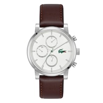 Reloj Lacoste Para Hombre Replay 2011486 Plateado Con Correa Café Multifunción