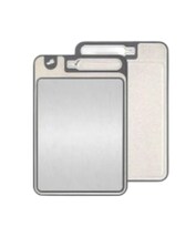 Tabla De Cortar Xtellar 2 En 1 Doble Cara Acero 304 + Pp Paja De Trigo – Plateado