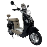 Bicimoto Eléctrica Cappuccino Negra Bikeon 1200w Autonomía 40 Km Velocidad 40 Km/h Estilo Retro