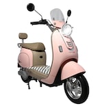 Bicimoto Eléctrica Cappuccino Rosa Bikeon 1200w Autonomía 40 Km Velocidad 40 Km/h Estilo Retro