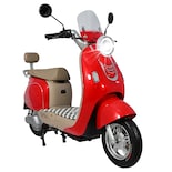 Bicimoto Eléctrica Cappuccino Roja Bikeon 1200w Autonomía 40 Km Velocidad 40 Km/h Estilo Retro