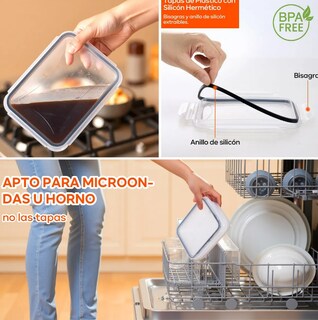 Foto 4 | Foto 4 | Juego De Recipientes Xtellar Herméticos 12 Piezas Apilables – Transparente