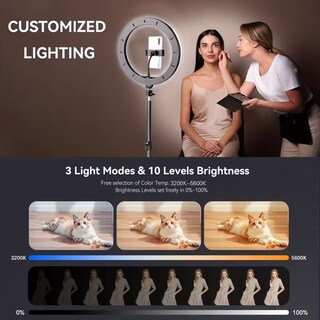 Foto 6 | Foto 6 | Aro De Luz Led De 22 Pulgadas 3 Efectos De Luz Con Control Remoto y Tripie de 2 Metros.