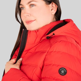 Foto 5 | Foto 5 | Chamarra Larga Capitonada Plus Size Para Mujer Con Capucha Desmontable Greenlander Rojo