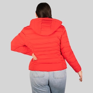 Foto 7 | Foto 7 | Chamarra Larga Capitonada Plus Size Para Mujer Con Capucha Desmontable Greenlander Rojo