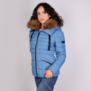 Foto 5 | Foto 5 | Chamarra Corta Capitonada Para Mujer Con Capucha Greenlander Azul