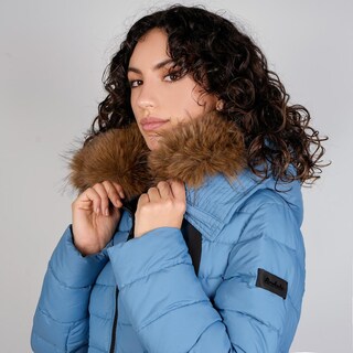 Foto 6 | Foto 6 | Chamarra Corta Capitonada Para Mujer Con Capucha Greenlander Azul